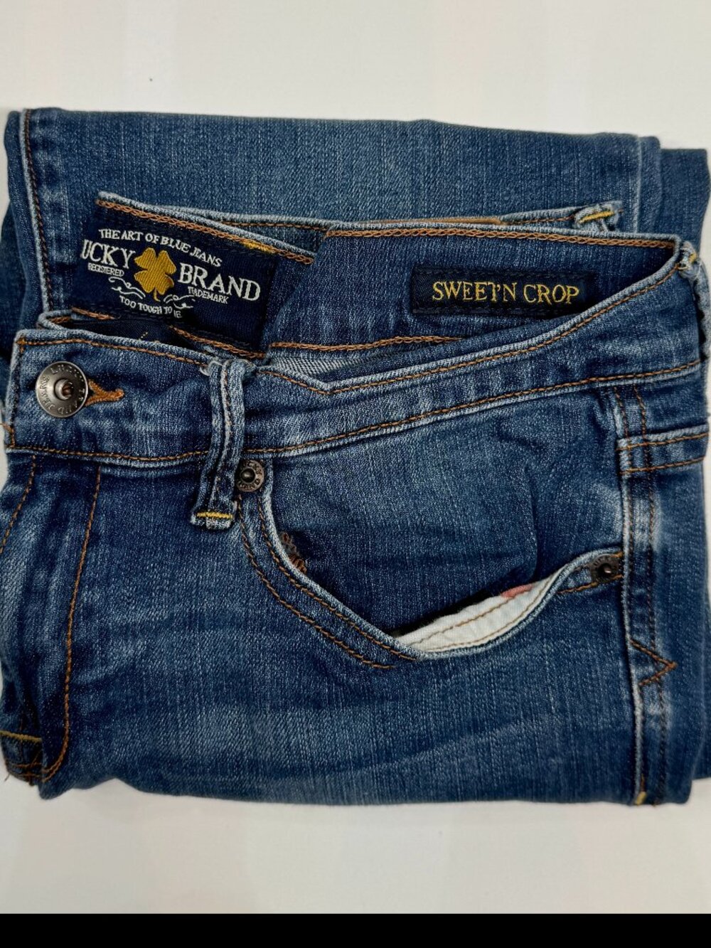 Lucky Brand Sweet Mid Rise Crop Jeans Women 8/29 Med-Blue Wash